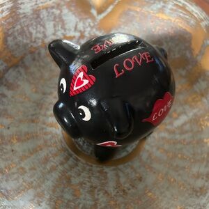 Vintage Ceramic Piggy in Love Piggy Bank
